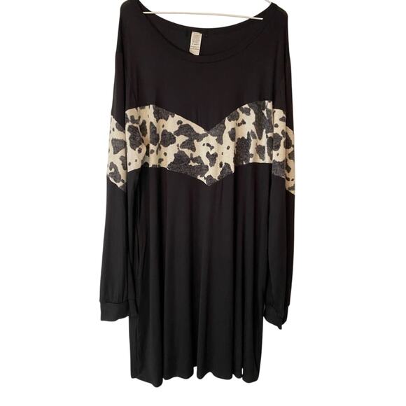 Women's Plus 3X Boho Chic Long Sleeve Lightweight Pocket Dress Western Cowgirl - Picture 1 of 7